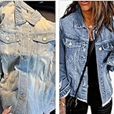🔥Hot 50% Sale OFF🔥 💕 Women's Raw Edge Ripped Denim Jacket