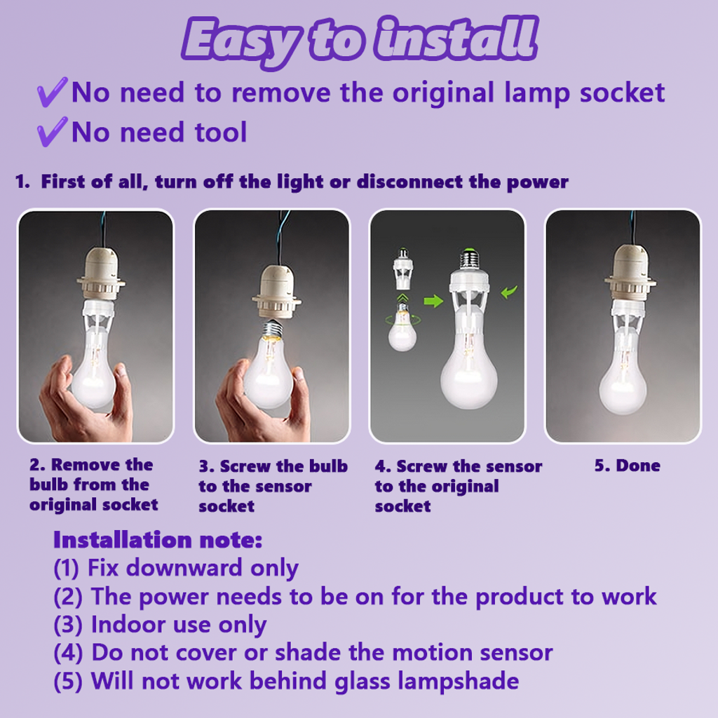 🔥 Hot Sale Today 50% OFF 🔥Motion Sensor Light Socket